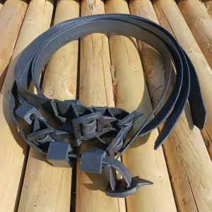 A close-up of Soft Buckle Tree Ties (60cm), flexible and durable ties designed to secure young trees while allowing natural movement, ideal for UK gardens.