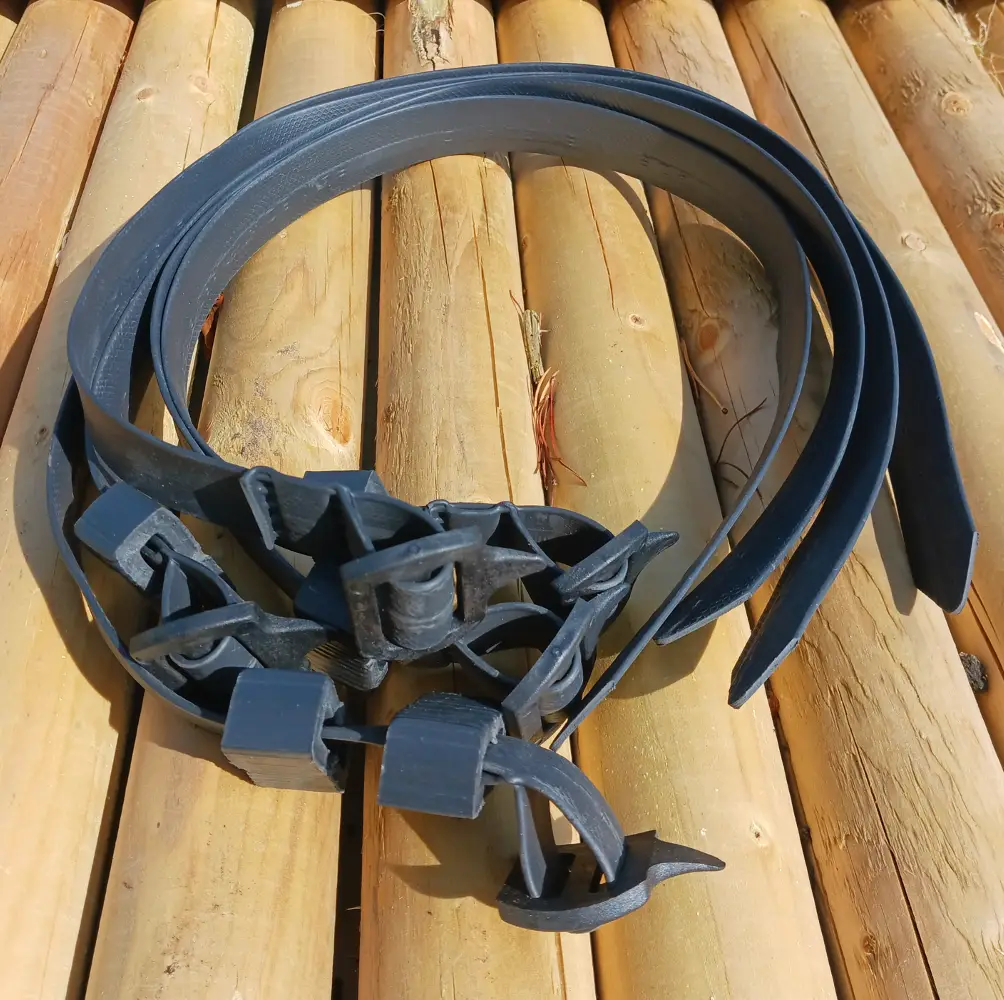 A close-up of Soft Buckle Tree Ties (60cm), flexible and durable ties designed to secure young trees while allowing natural movement, ideal for UK gardens.